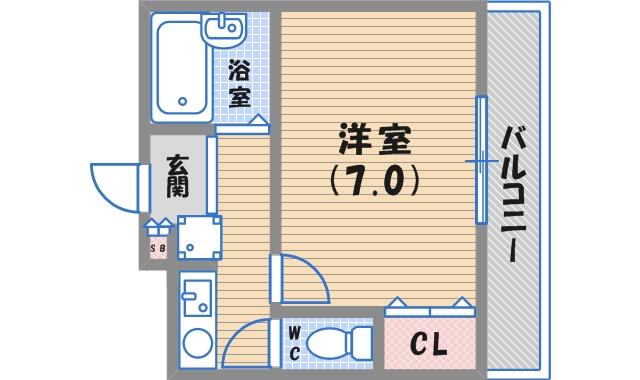 ルレーブ(1K/3階)の間取り写真