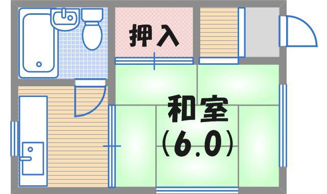 笠屋ハイツ(1DK/2階)の間取り写真