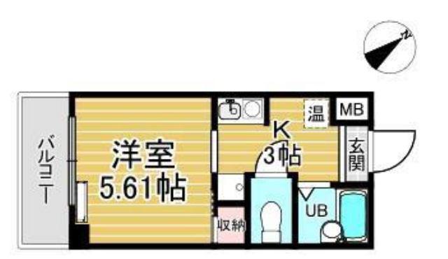 レジェンド西宮(1K/2階)の間取り写真