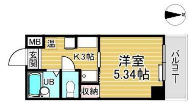 レジェンド西宮(1K/3階)の間取り写真