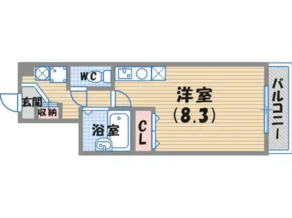 エレガンス西宮(ワンルーム/5階)の間取り写真