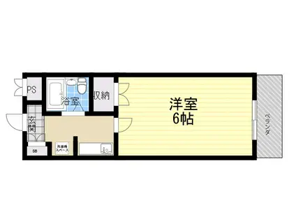 夙川ル・カンフリエ(1K/3階)の間取り写真