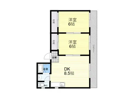 クリオシティIII(2DK/3階)の間取り写真