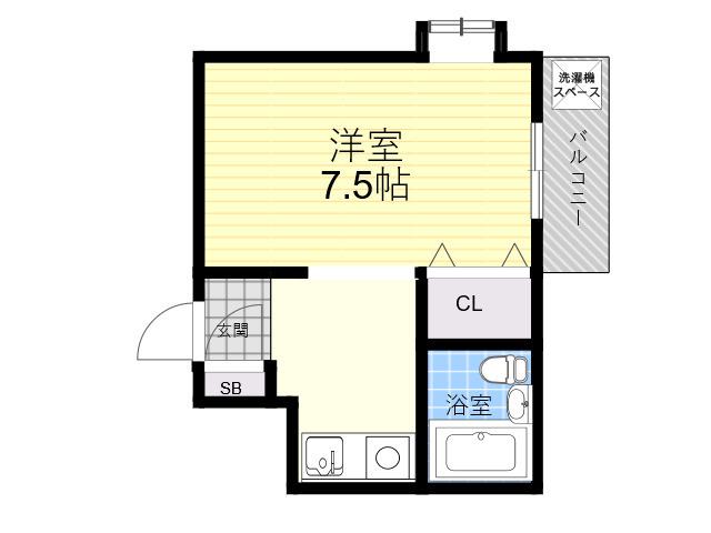 第一モギハイツ(1K/3階)の間取り写真
