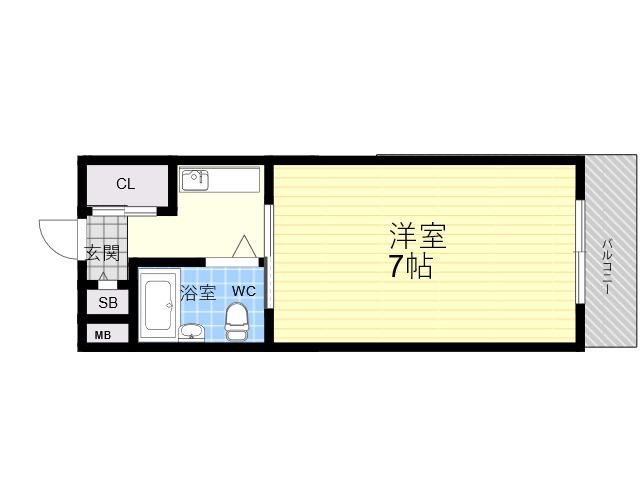 プティメゾン夙川江上町(1K/2階)の間取り写真