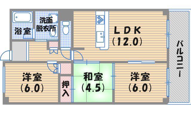 アミューズメント壱番館(3LDK/2階)の間取り写真