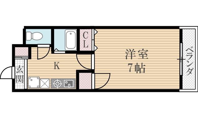 パ-ルレジデンスⅡ(1K/3階)の間取り写真
