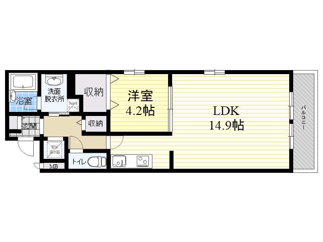 グランクリュ西宮(1LDK/2階)の間取り写真