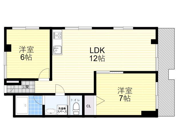 ハイツ相生(2DK/2階)の間取り写真