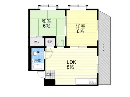 ドルミ・グランリオ(2LDK/3階)の間取り写真