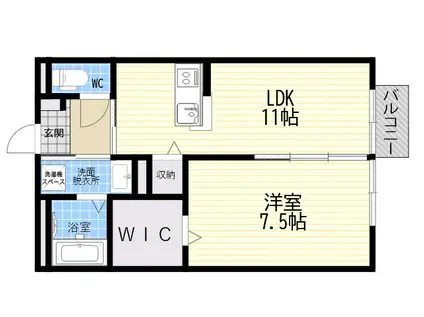 フレッツァ西宮堤町(1LDK)の間取り写真