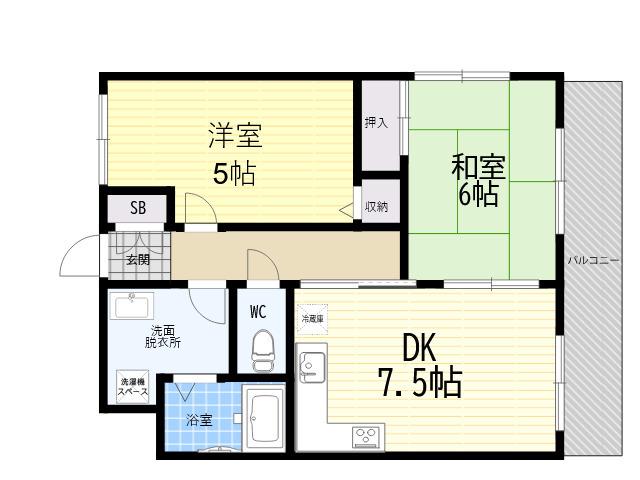 グッドヴィレッジ2番館(2DK/3階)の間取り写真