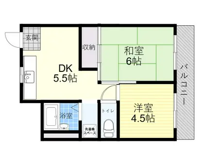 中尾ビル(2DK/2階)の間取り写真