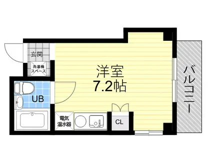 ヴィラサンローズ(1K/1階)の間取り写真