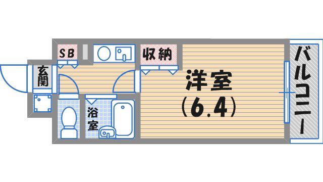 レジェンダリー武庫川(1K/5階)の間取り写真