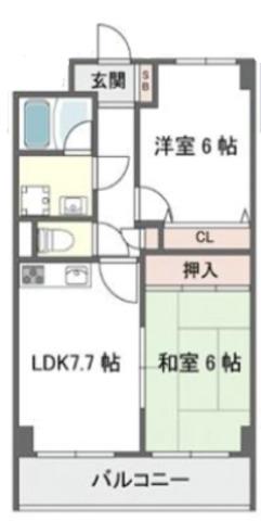 マジスト西宮(2LDK/5階)の間取り写真