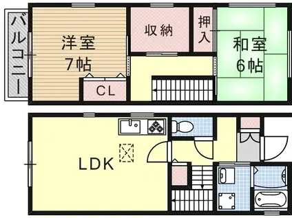竹見ハイツ(2SLDK)の間取り写真