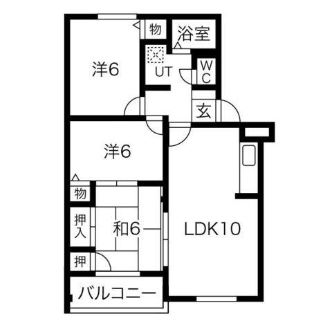 フローラル夙川(3LDK/3階)の間取り写真