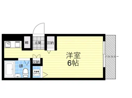 ロイヤルメゾン西宮北口VIII(ワンルーム/1階)の間取り写真