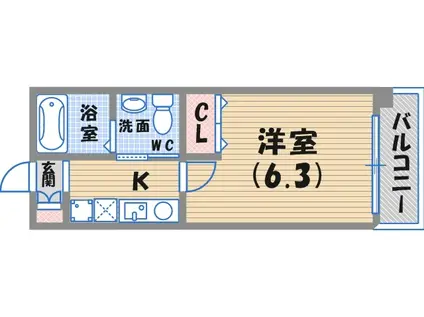ダイドーメゾン阪神西宮駅前(1K/8階)の間取り写真