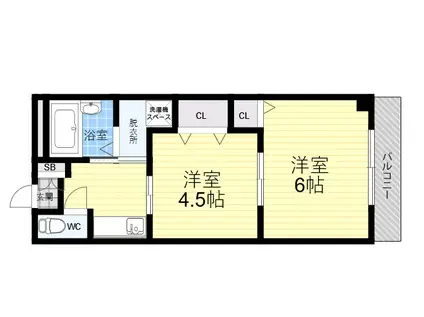 FM城ヶ堀(2K/3階)の間取り写真