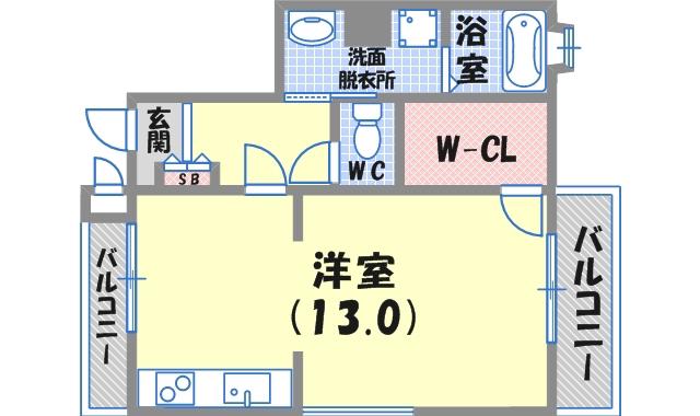 ワンズ・ガーデン(ワンルーム/2階)の間取り写真