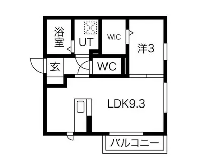AMBER CUBE A棟(1LDK/1階)の間取り写真