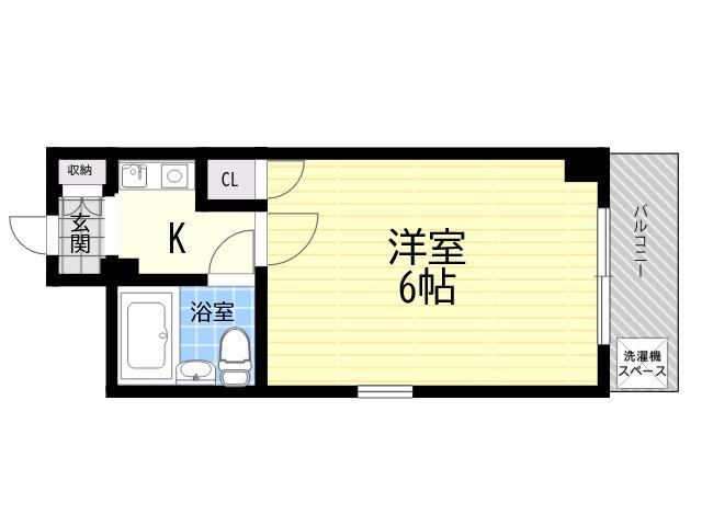 アーバン上甲子園(1K/1階)の間取り写真