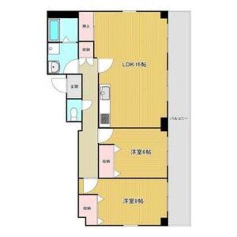 エクセレント上甲子園(2LDK/1階)の間取り写真