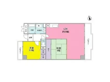 ポルト西宮(2LDK/4階)の間取り写真