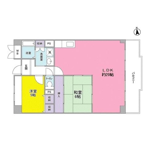 ポルト西宮(2LDK/4階)の間取り写真
