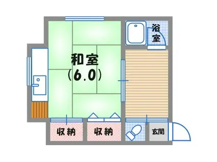 石川さくら荘(1K/2階)の間取り写真