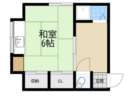 石川さくら荘(1K/2階)の間取り写真