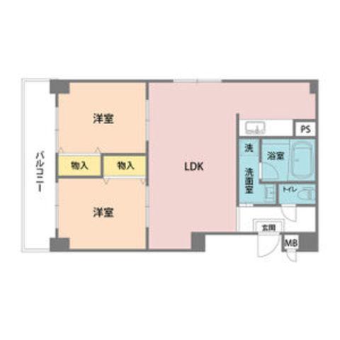 メゾン・ド・ラ・サンテ(2LDK/2階)の間取り写真