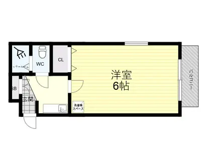 メゾン甲子園イースト(1K/2階)の間取り写真