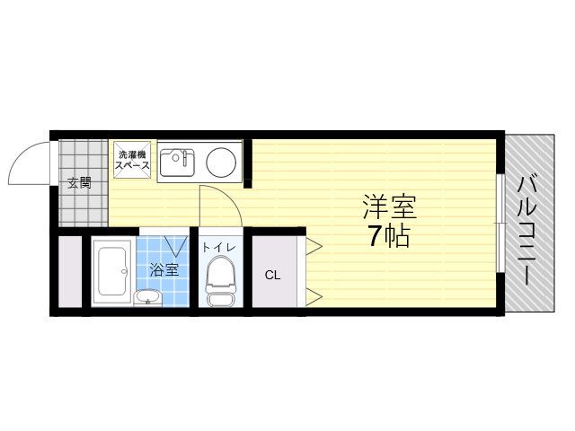 ハイツコンフォート(ワンルーム/3階)の間取り写真