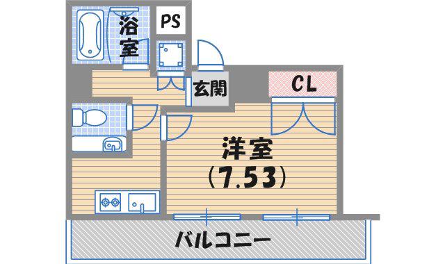 ラセーヌ西宮(1K/11階)の間取り写真
