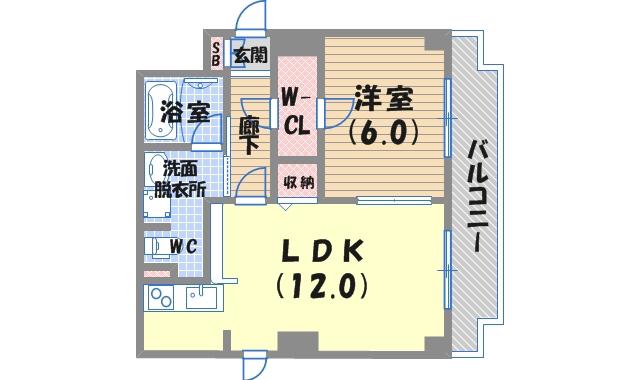 ノース昭和(1LDK/3階)の間取り写真