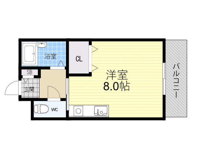 フジハイツ南甲子園(ワンルーム/2階)の間取り写真