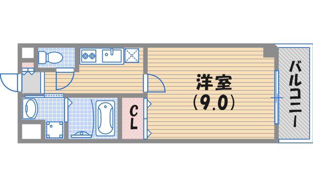 ネオグレース(1K/3階)の間取り写真