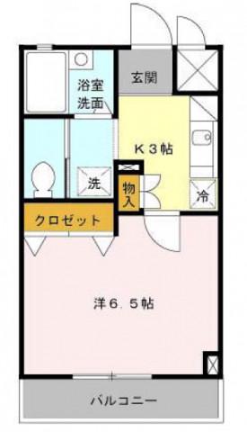 NSハイム(1K/2階)の間取り写真