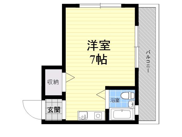 グランディア甲東園(ワンルーム/2階)の間取り写真