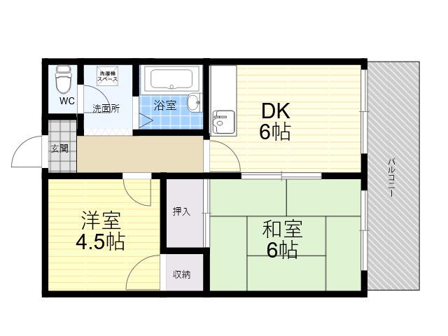 レークヒルI(2DK/5階)の間取り写真