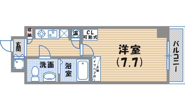 AVION7M8(1K/4階)の間取り写真
