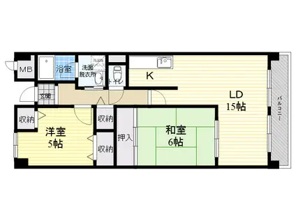 ベルパレス高木(2LDK/3階)の間取り写真