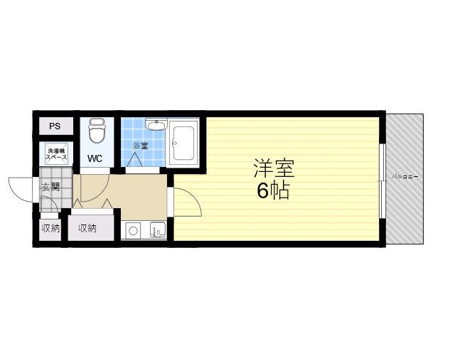 WAGAYA門戸厄神(1K/3階)の間取り写真