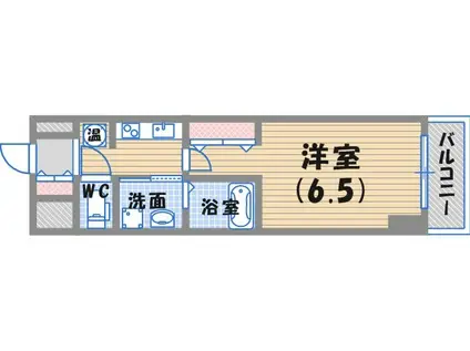 シティライフ夙川(1K/6階)の間取り写真