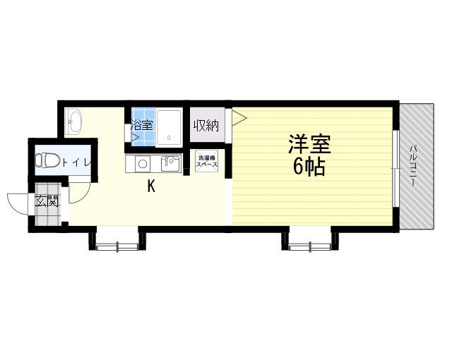 KSCOURT夙川(1K/4階)の間取り写真