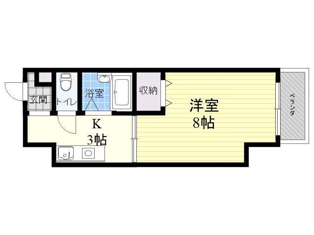 ソレイユ(1K/1階)の間取り写真