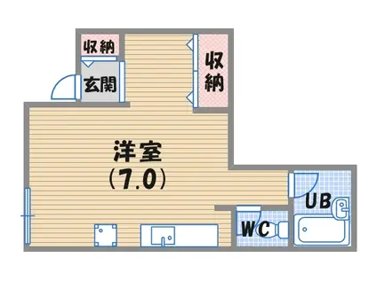 ホワイトローズ(1K/1階)の間取り写真